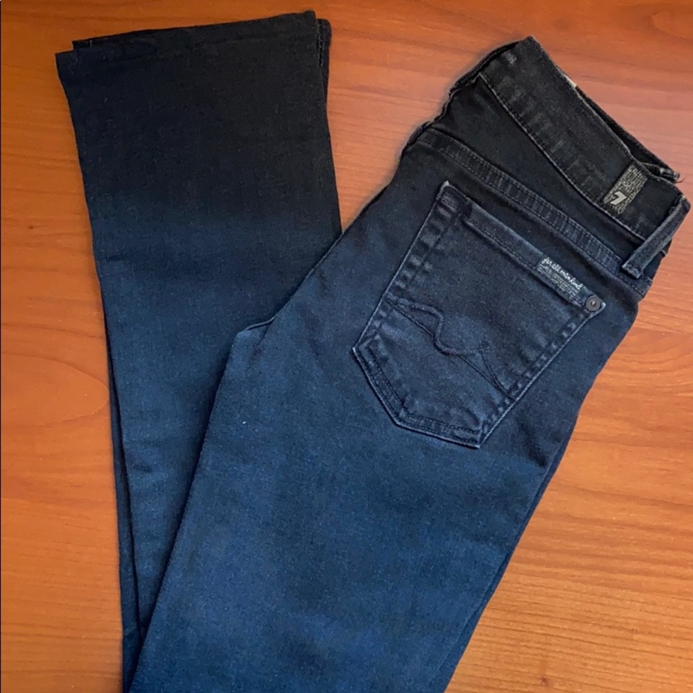 Straight leg black denim jeans